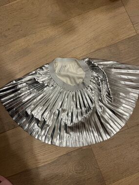 Janie and Jack Metallic Silver Pleated Skirt